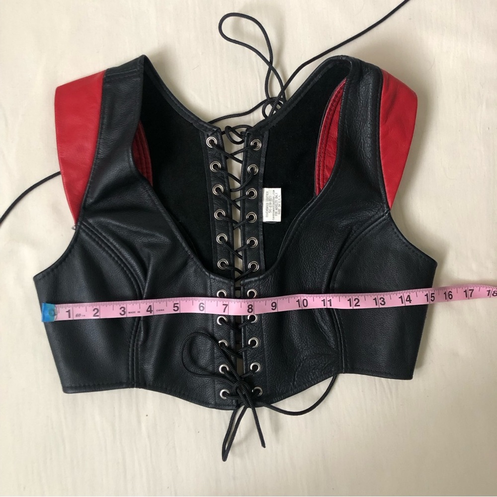 Vintage Ravenswood Leather Lace Up Crop Top - Picture 6 of 6